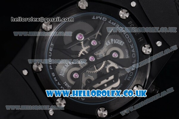 Audemars Piguet Royal Oak Concept Japanese Miyota Quartz PVD Case with Skeletoon Dial and Black Rubber Strap (EF) - Click Image to Close